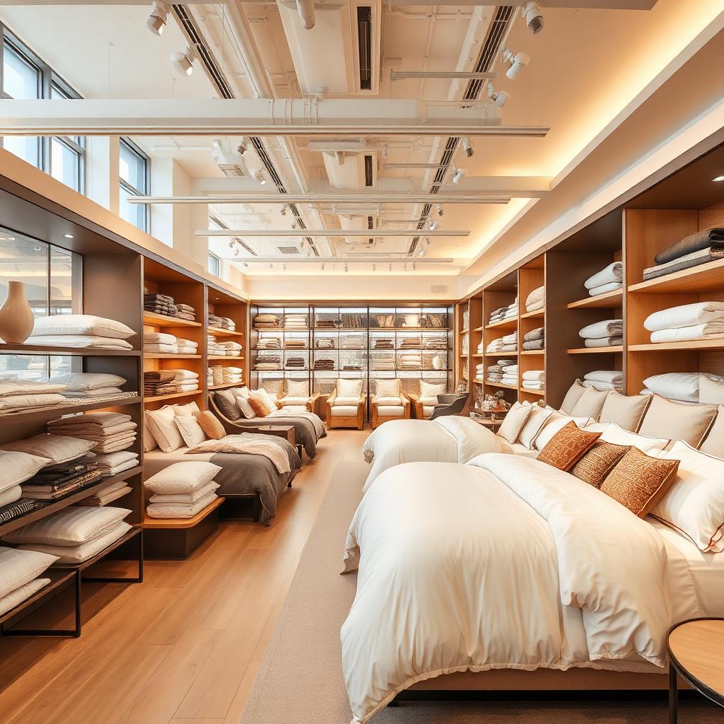 New Kiran Handloom (Enterprise) home furnishing store interior in Surat